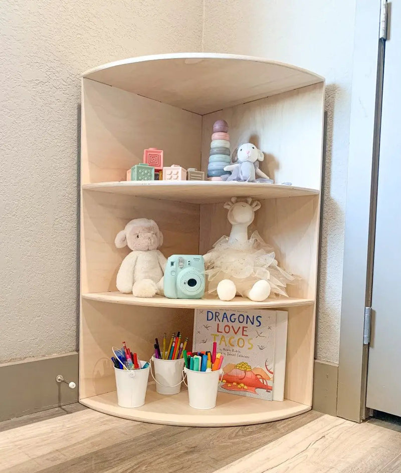 SCARLET- Corner Toy Shelf by Bush Acres