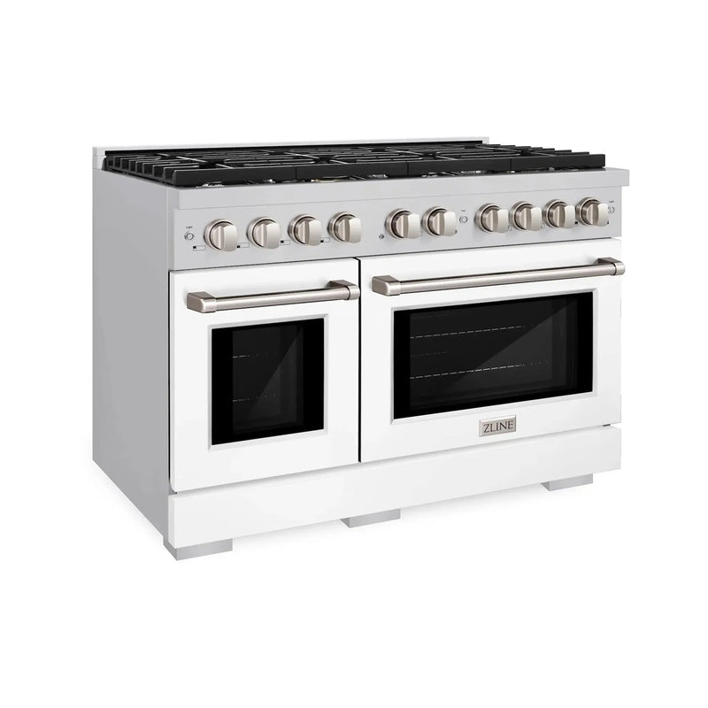 ZLINE 48"Paramount Dual Fuel Range Stainless Steel, White Matte, SDR-WM-48 by Farmhouse Kitchen and Bath