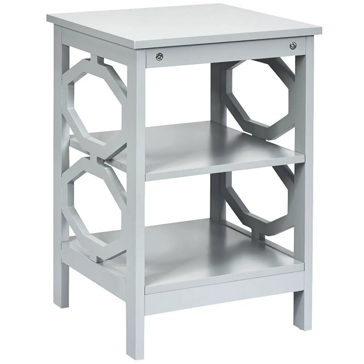 3-tier Nightstand Sofa Side End Accent Table-Black, photo 3 of 11
