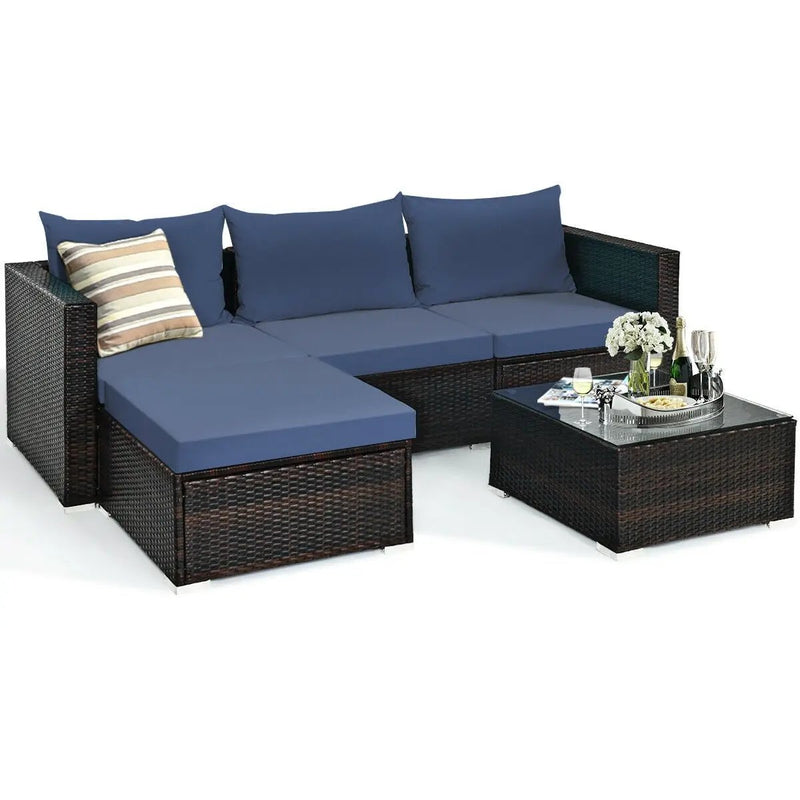 5 Pieces Patio Rattan by DirectDeals