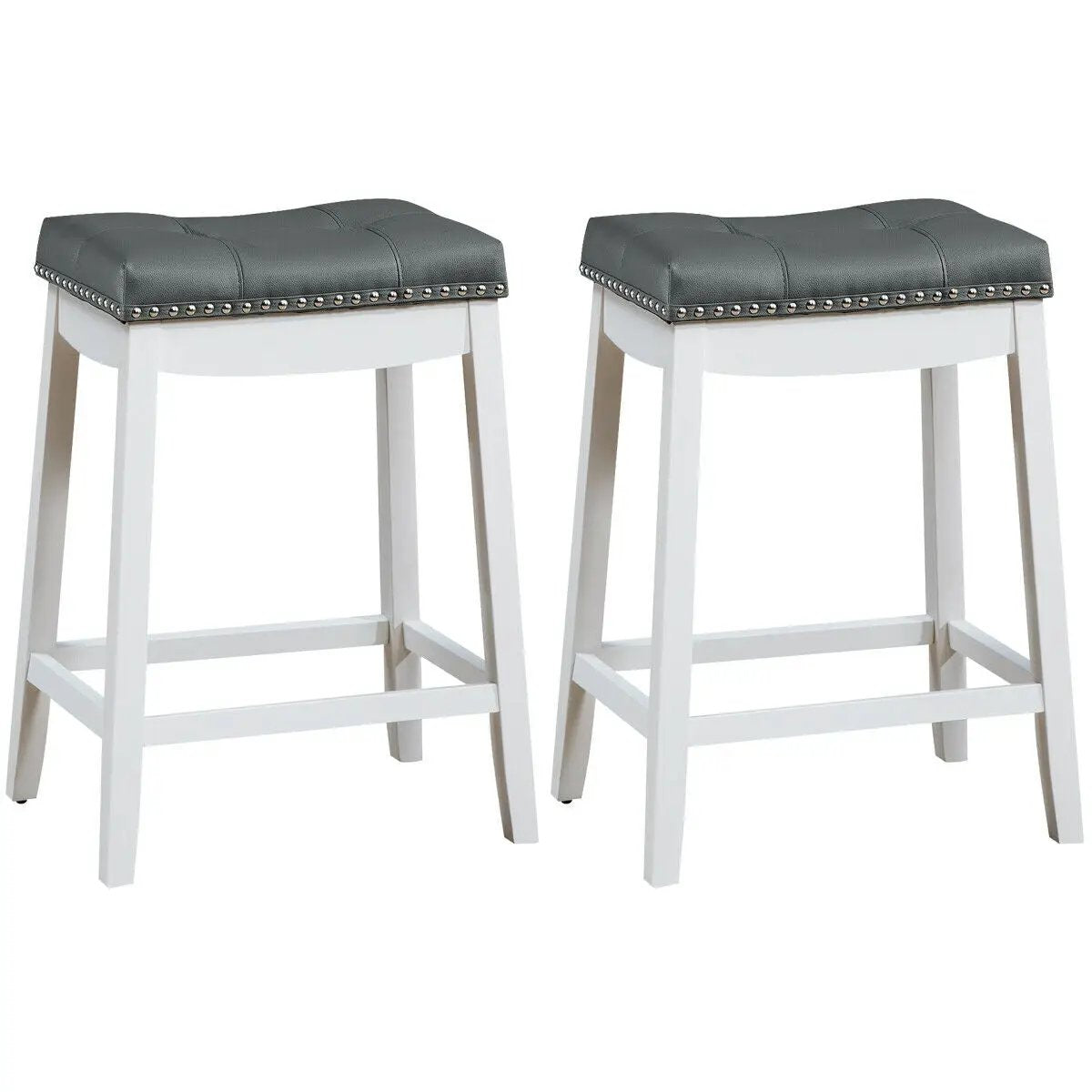 Set of 2 24-Inch Height Backless Counter Stool with Footrest, photo 3 of 9
