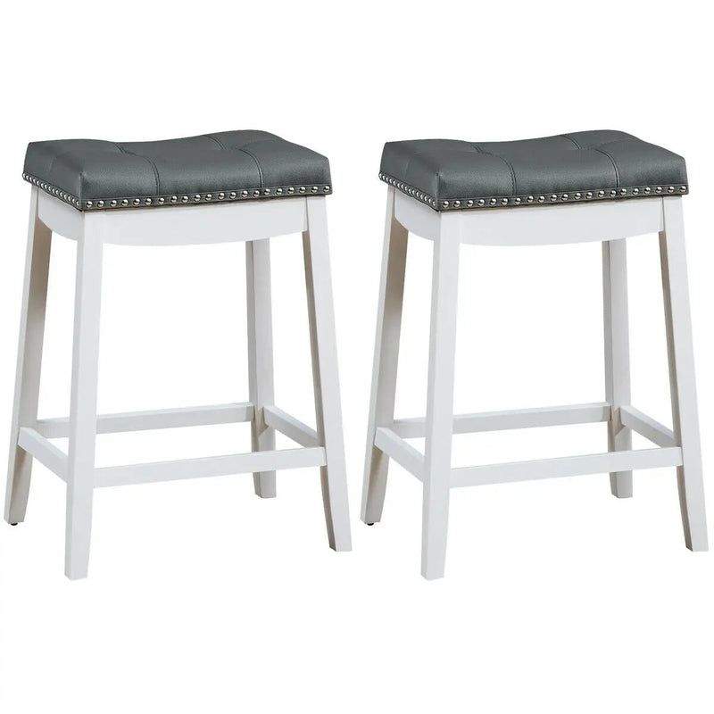 Set of 2 24-Inch Height Backless Counter Stool with Footrest by DirectDeals