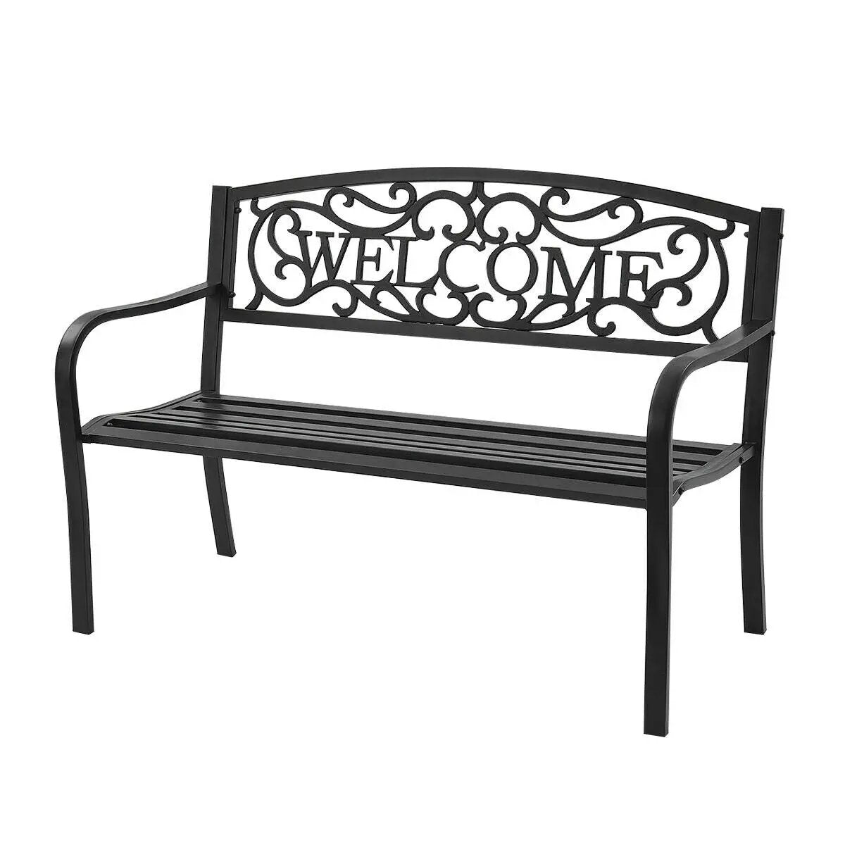 Outdoor Furniture Steel Frame Porch Garden Bench, photo 6 of 16