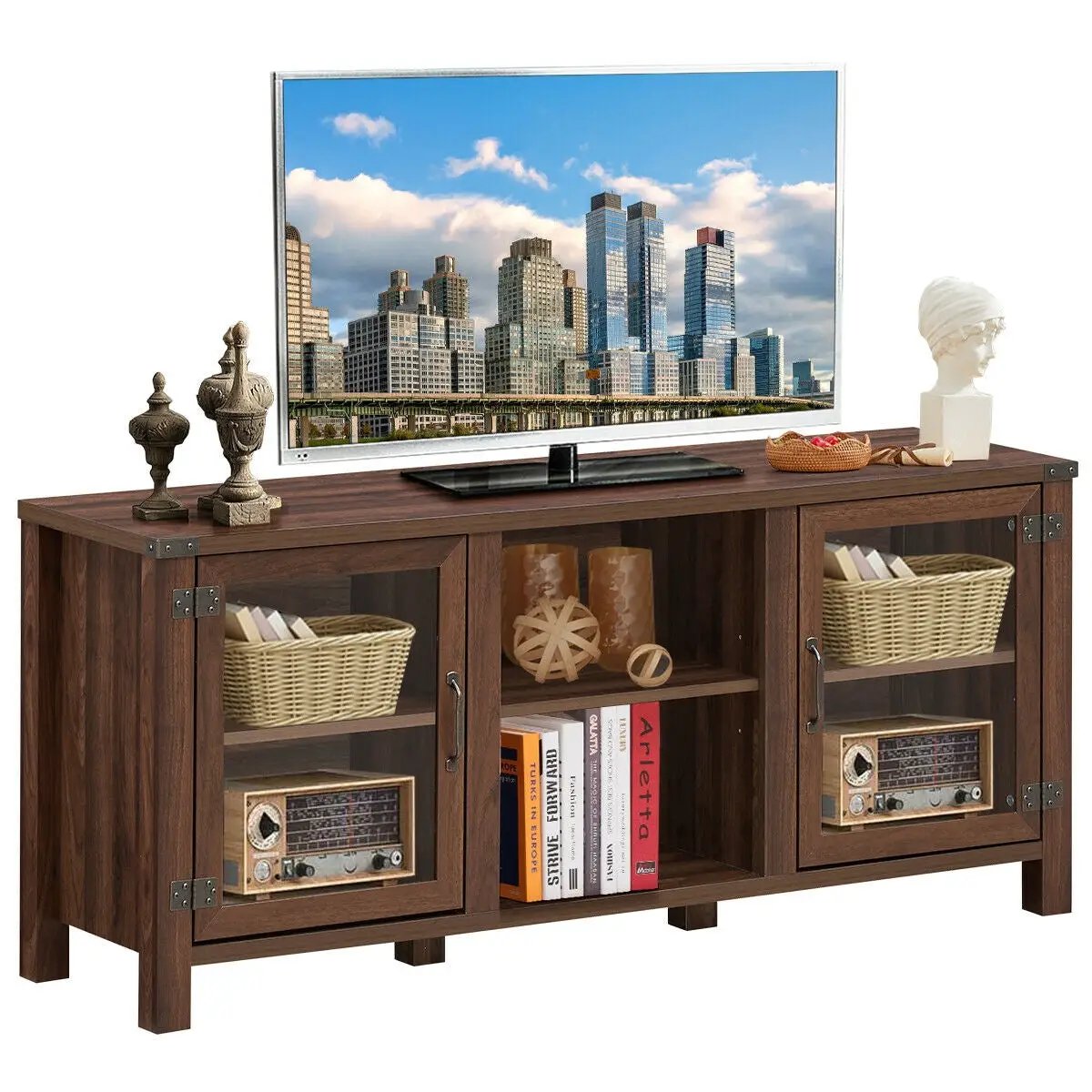 TV Stand Entertainment Center for TVs up to 65 Inch with Storage Cabinets, photo 12 of 16