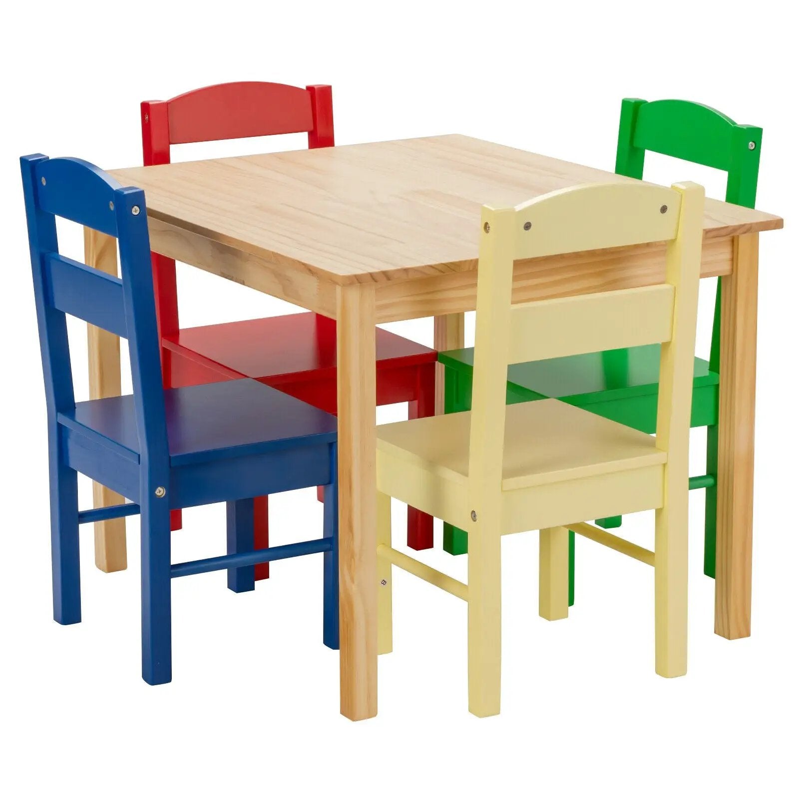5 pcs Kids Pine Wood Table Chair Set by DirectDeals