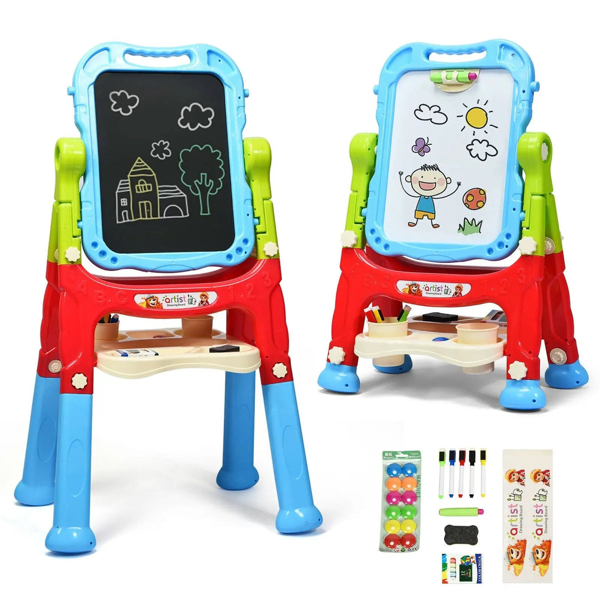 Height Adjustable Kids Art Easel Magnetic Double Sided Board, photo 2 of 9