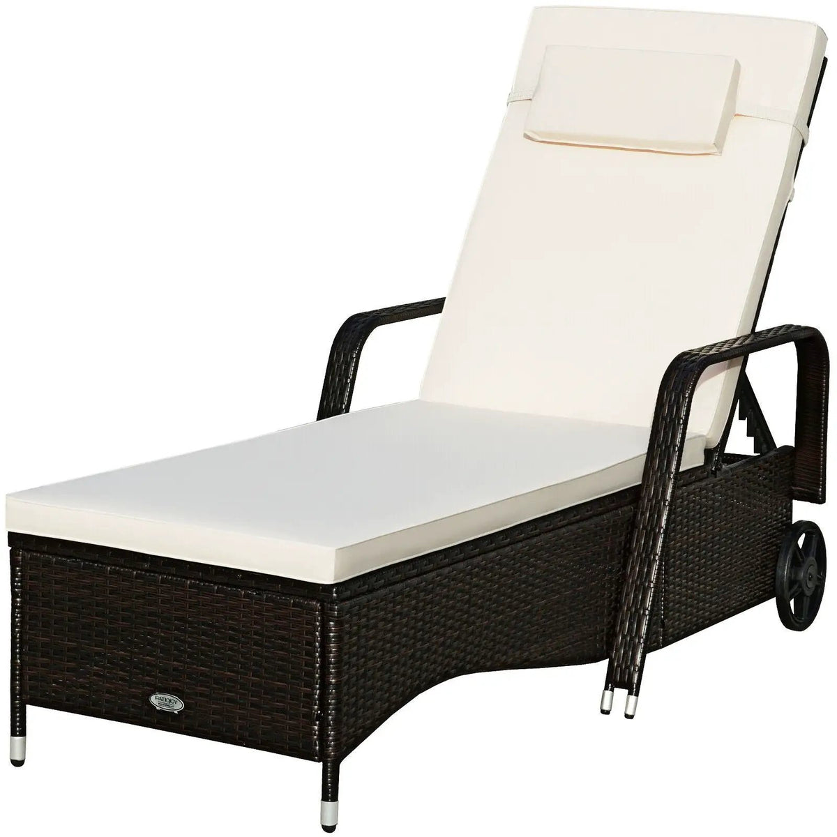 Outdoor Recliner Cushioned Chaise Lounge with Adjustable Backrest, photo 4 of 9