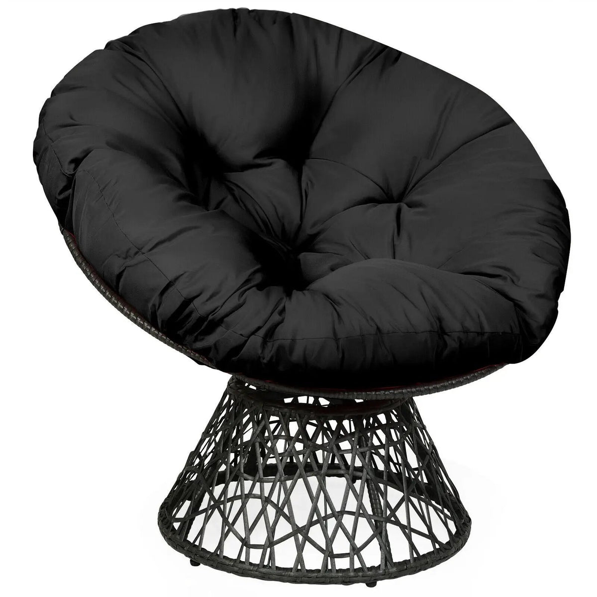 Rattan Papasan Chair Ergonomic 360-degree Swivel Soft Cushion Garden, photo 9 of 24