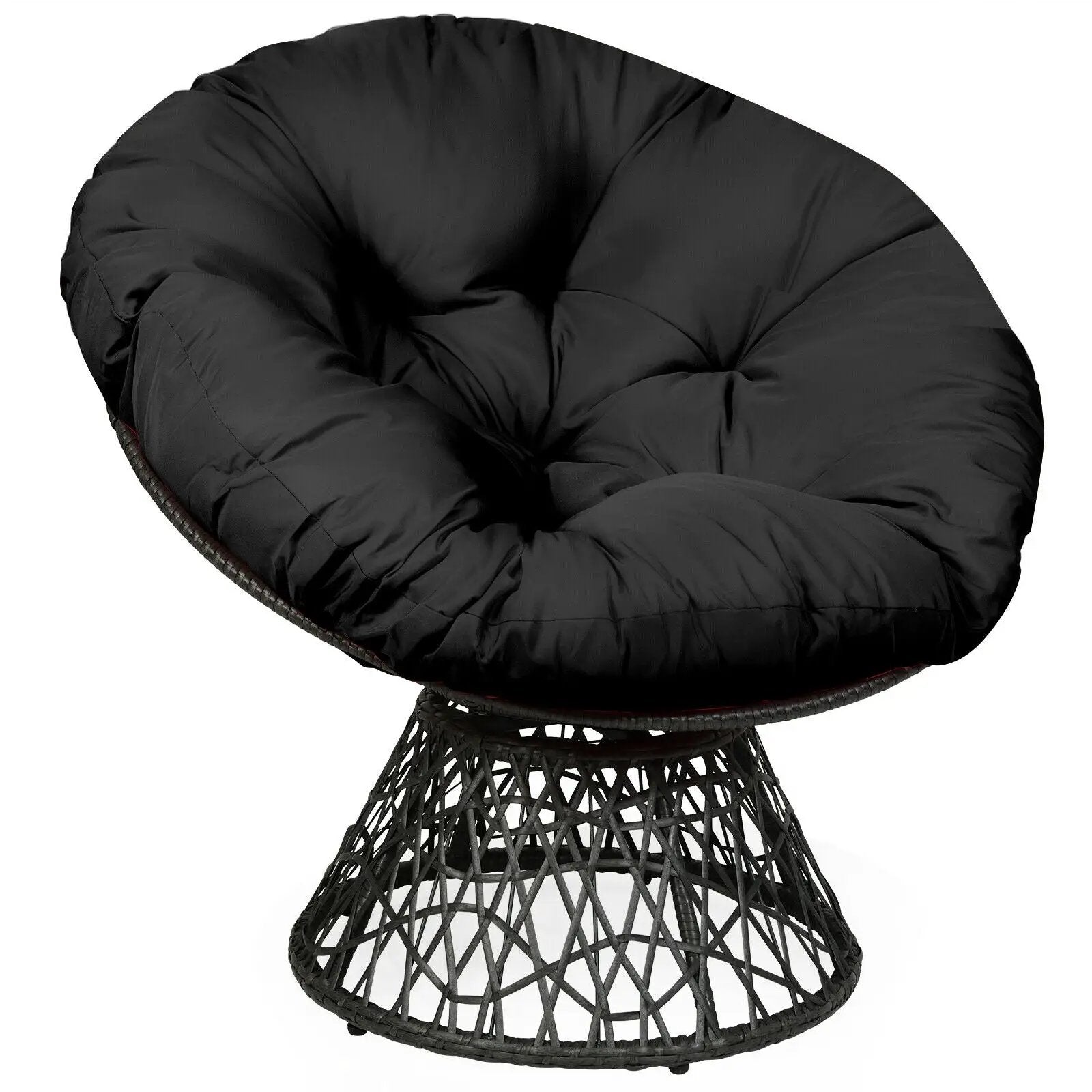 Rattan Papasan Chair Ergonomic 360-degree Swivel Soft Cushion Garden by DirectDeals