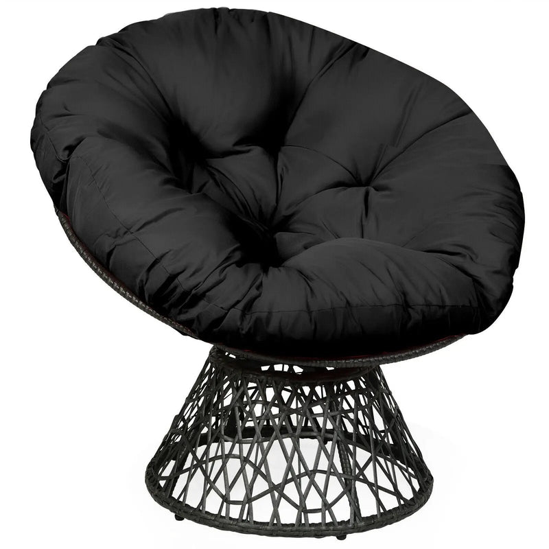 Rattan Papasan Chair Ergonomic 360-degree Swivel Soft Cushion Garden by DirectDeals