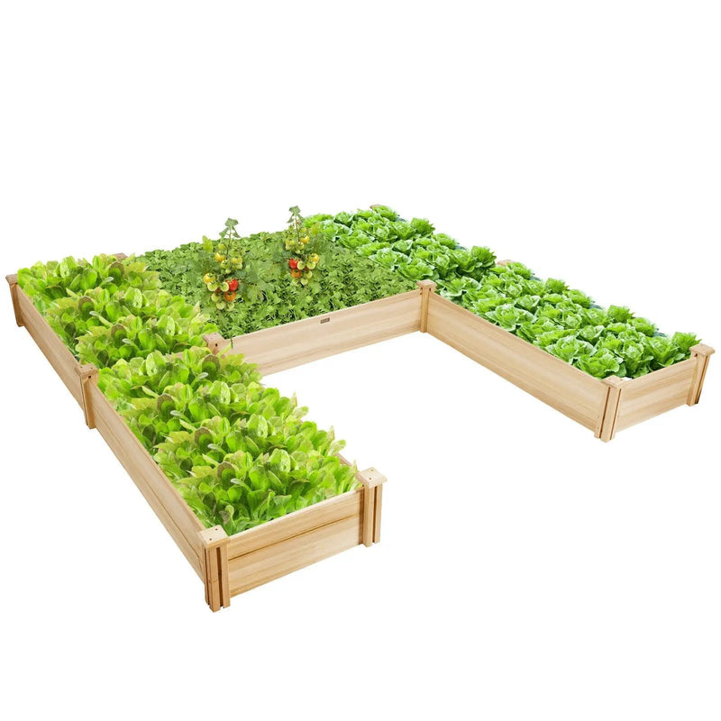 U-Shaped Wooden Garden Raised Bed for Backyard and Patio by DirectDeals