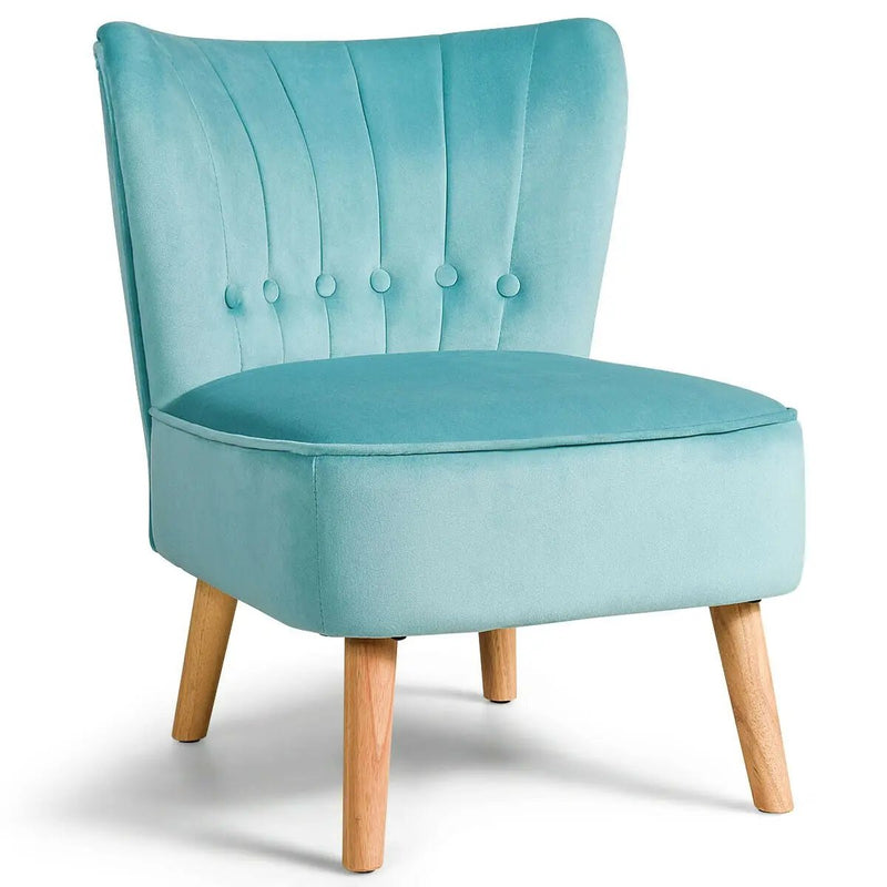 Armless Accent Chair Tufted Velvet Leisure Chair by DirectDeals