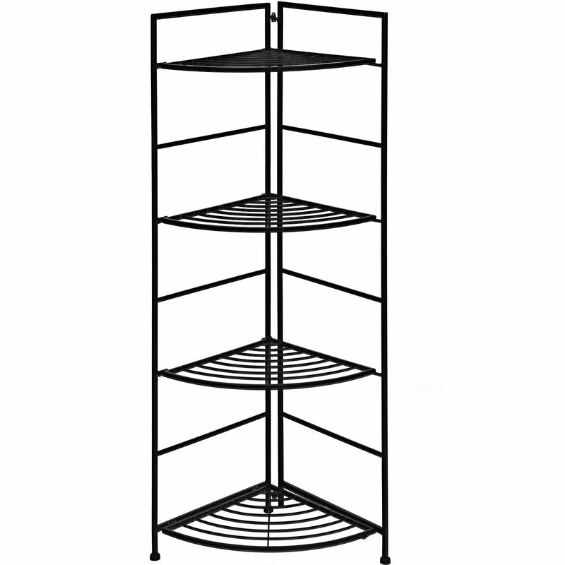 4 Tier Folding Metal Shelf Plant Stand Storage Open Shelf Corner Display Rack by DirectDeals