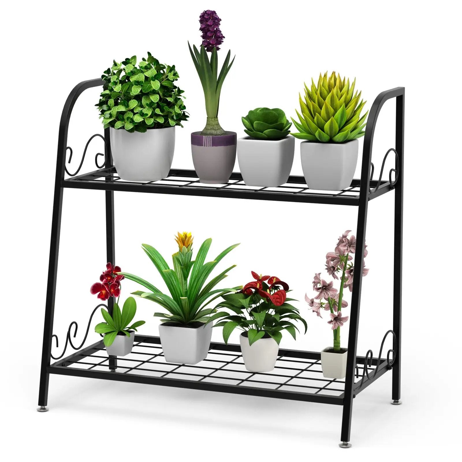 2-tier Patio Metal Plant Stand by DirectDeals