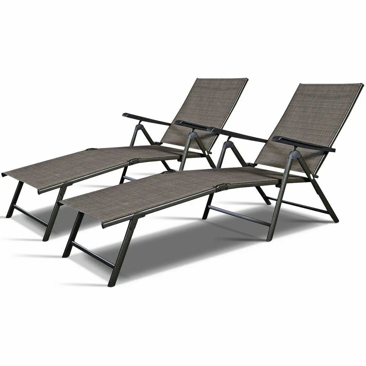 Set of 2 Adjustable Chaise Lounge Chair with 5 Reclining Positions by DirectDeals