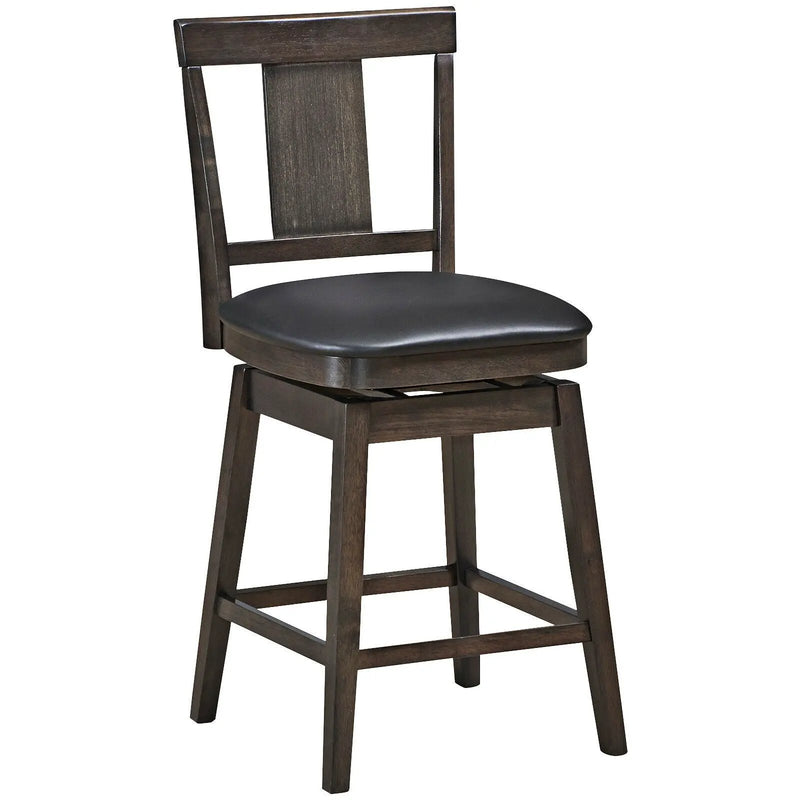 24 inch Swivel Upholstered Counter Height Bar Chair with Rubber Wood Legs by DirectDeals