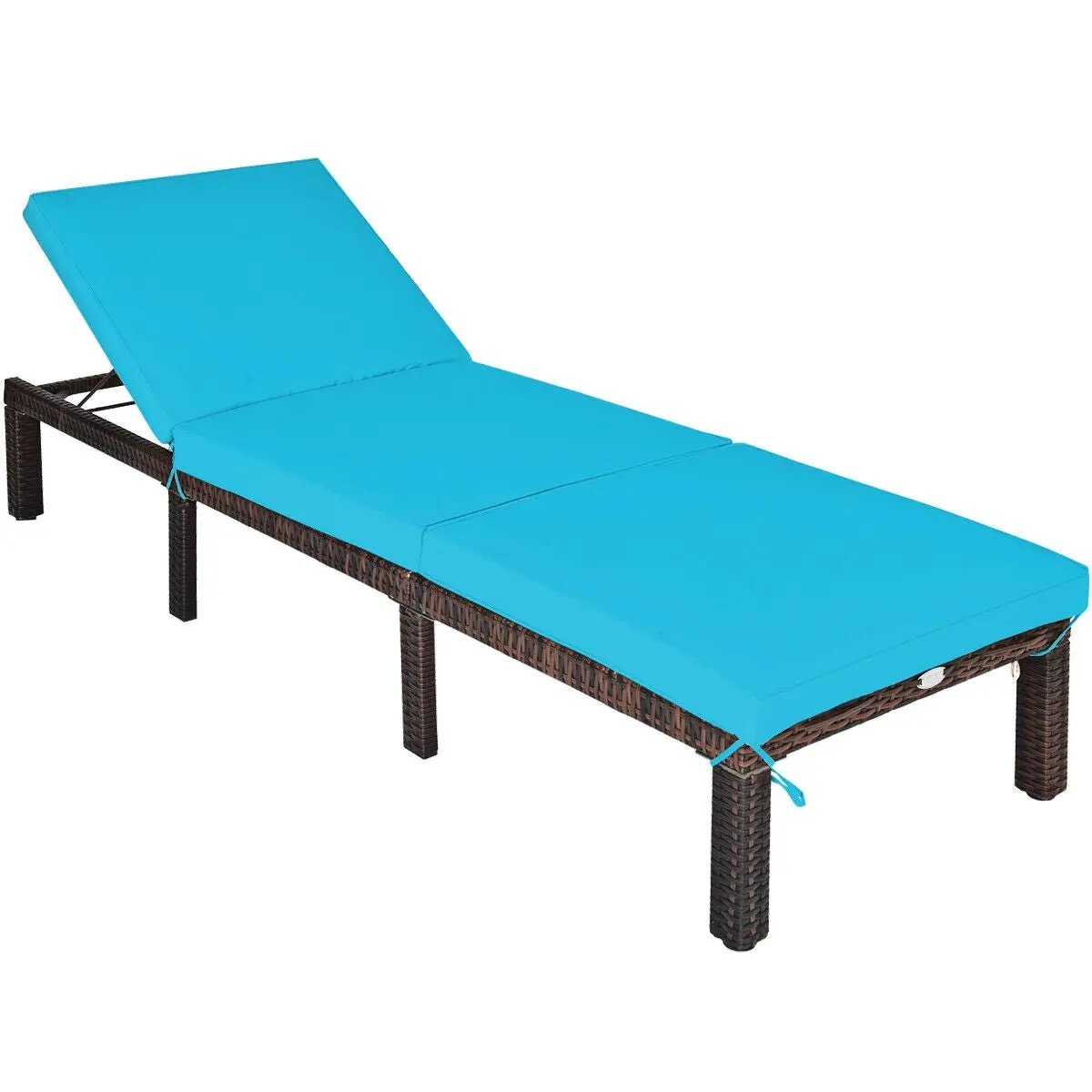 Outdoor Rattan Adjustable Cushioned Chaise by DirectDeals