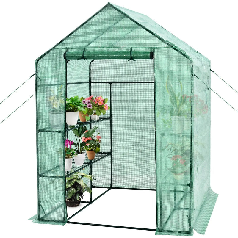 Walk-in Greenhouse 56 x 56 x 77 Inch Gardening with Observation Windows by DirectDeals