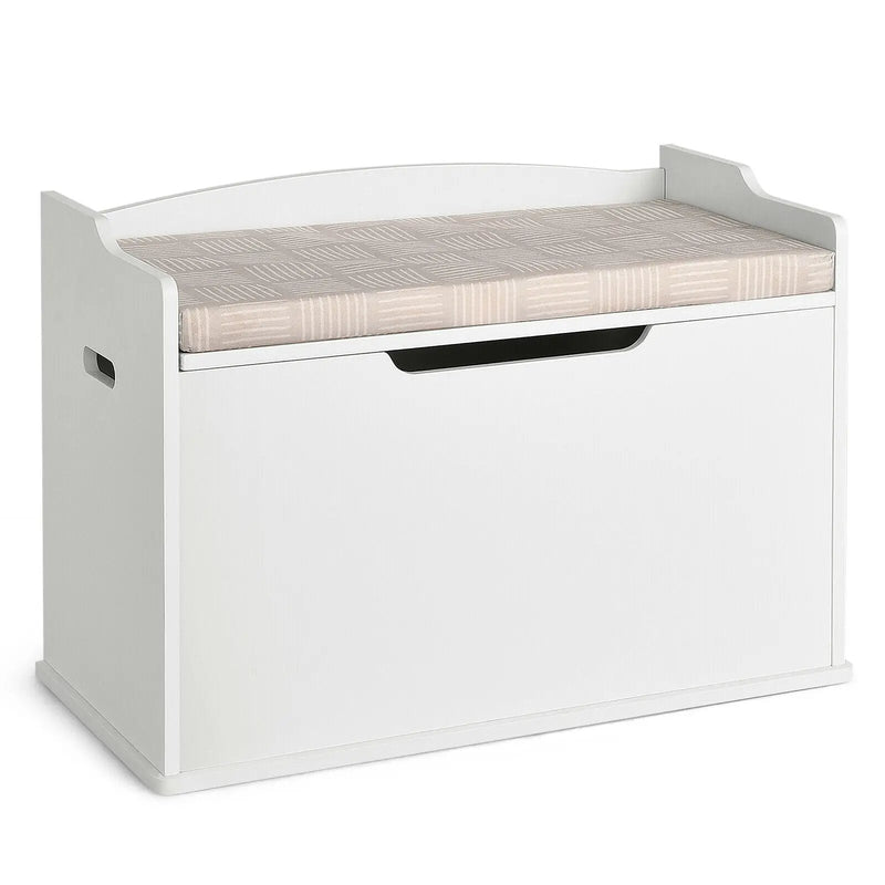Kids Toy Wooden Flip-top Storage Box Chest Bench with Cushion Hinge by DirectDeals
