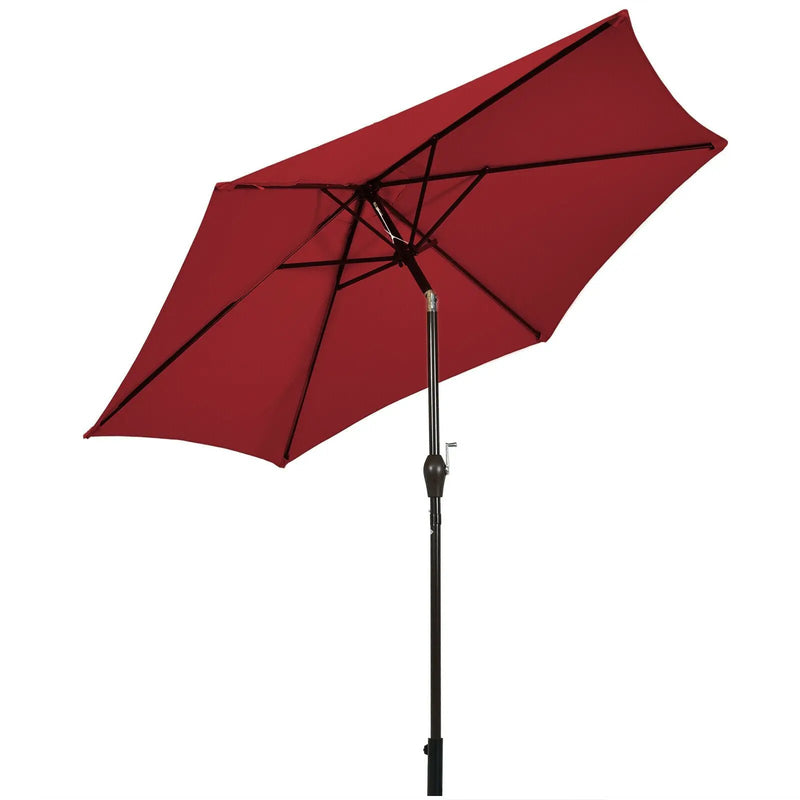9 FT Outdoor Market Patio Table Umbrella Push Button Tilt Crank Lift-gray by DirectDeals
