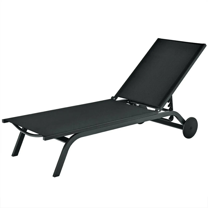 Aluminum Fabric Outdoor Patio Lounge Chair with Adjustable Reclining by DirectDeals