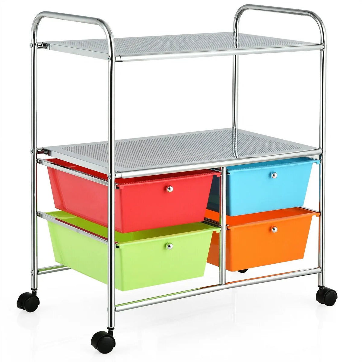 Mobile 4 Drawers Shelves Rolling Storage Cart Rack, photo 13 of 15