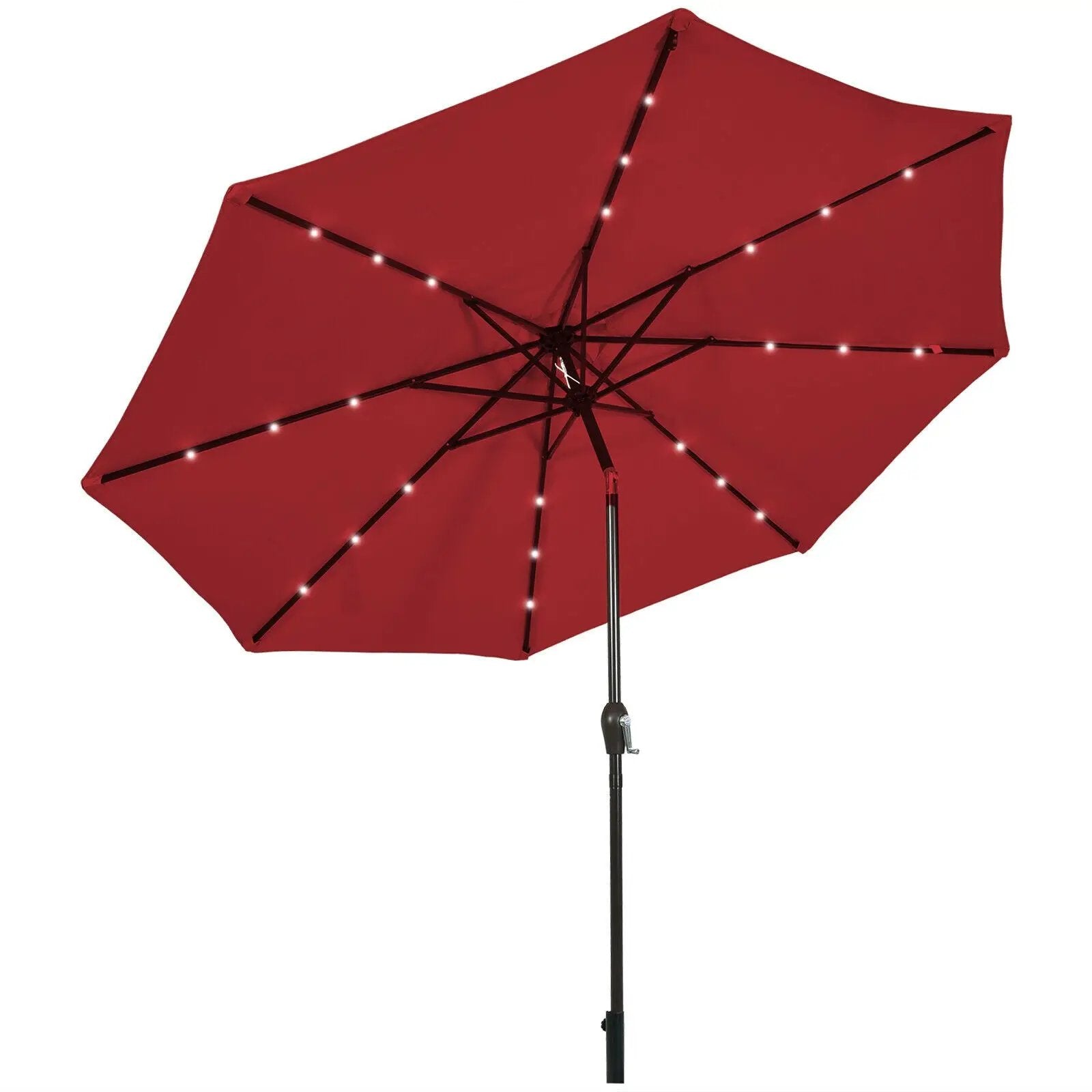 10 Feet Outdoor Patio umbrella with Bright Solar LED Lights-Dark Blue by DirectDeals