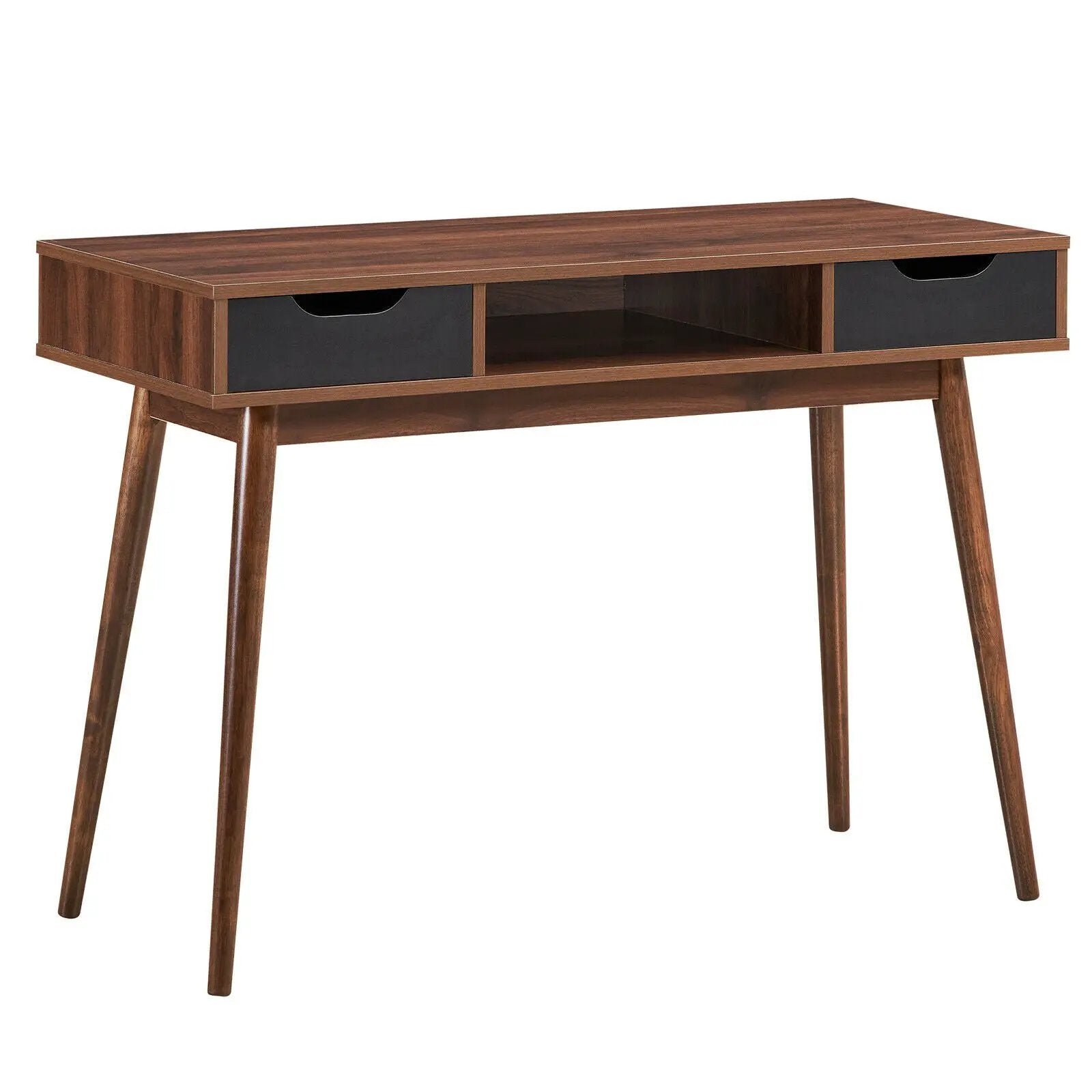 Stylish Computer Desk Workstation with 2 Drawers and Solid Wood Legs by DirectDeals
