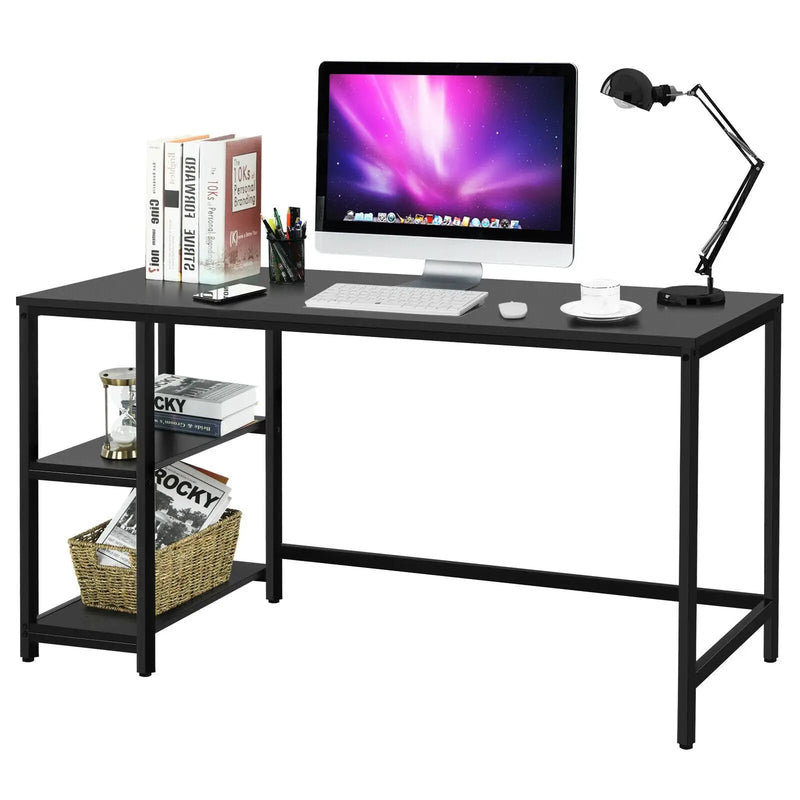 47 Inch Computer Desk Office Study Table Workstation Home with Adjustable Shelf Black by DirectDeals