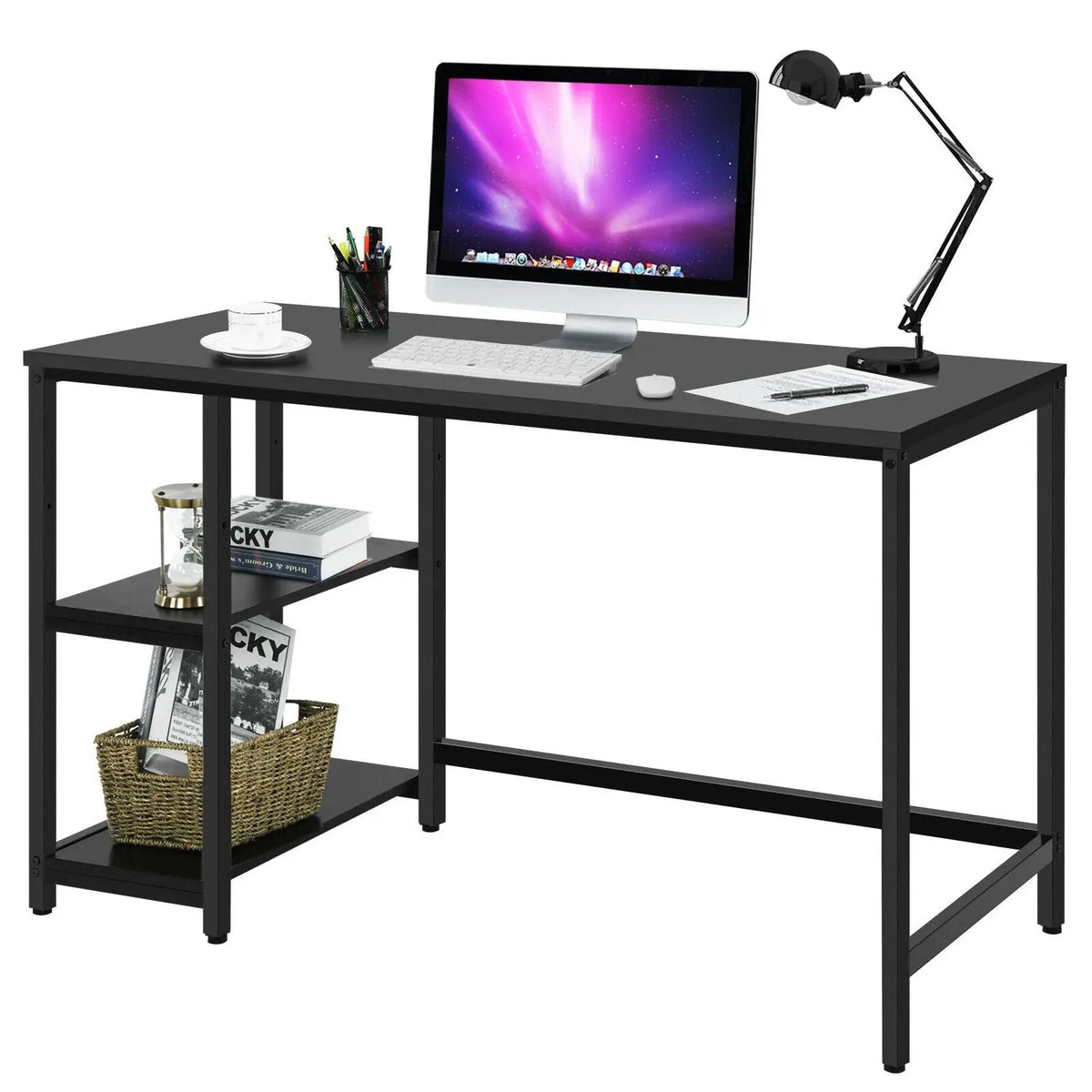 47 Inch Computer Desk Office Study Table Workstation Home with Adjustable Shelf Black, photo 8 of 16