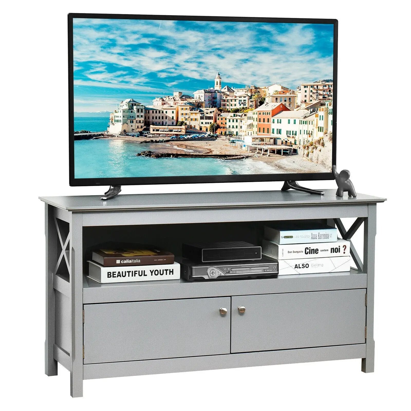 44 Inch Wooden Storage Cabinet TV Stand by DirectDeals