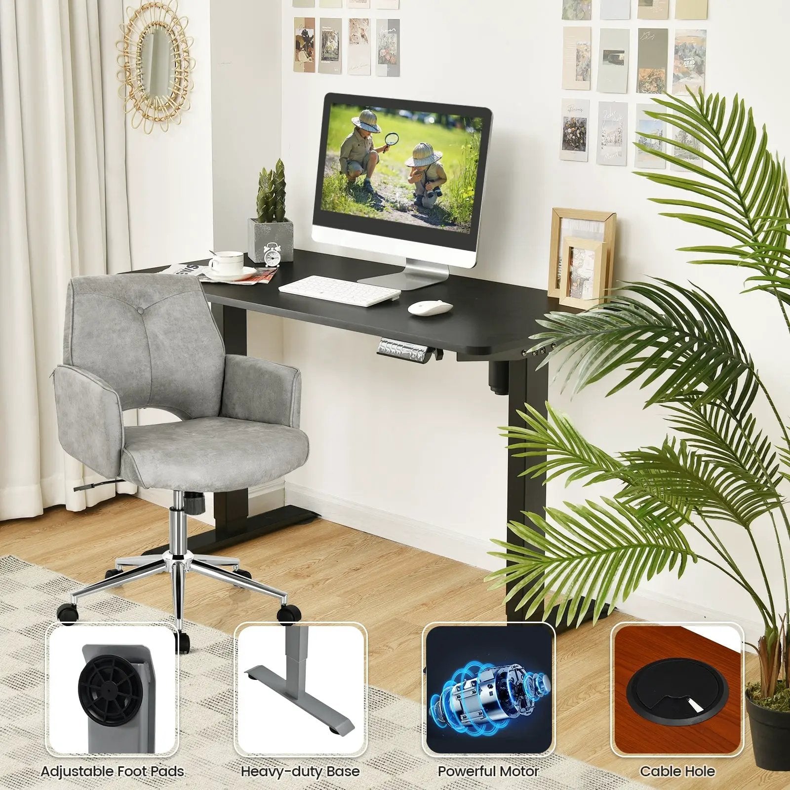 Electric Height Adjustable Standing Desk with Memory Controller by DirectDeals