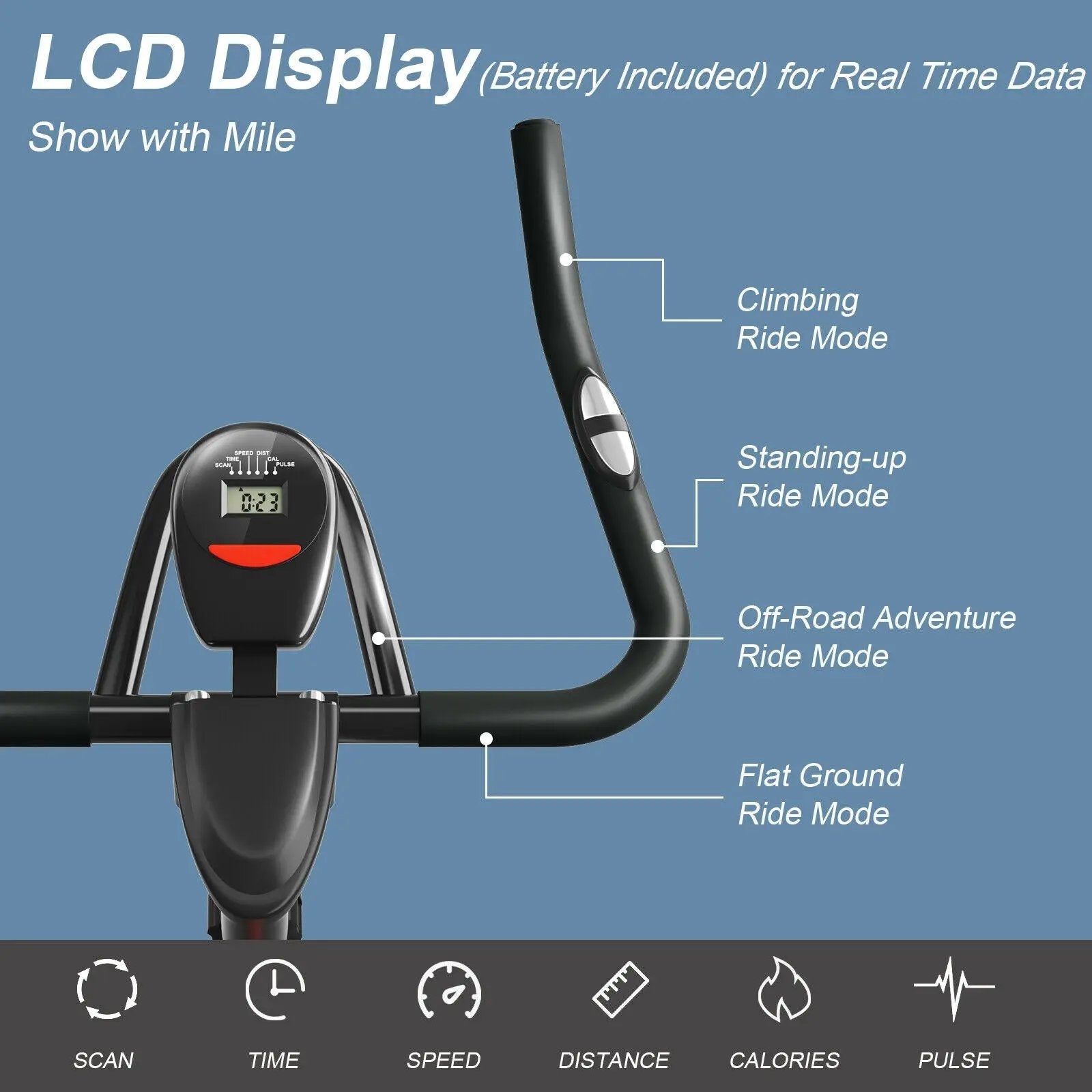 Magnetic Stationary Bike with Heart Rate by DirectDeals