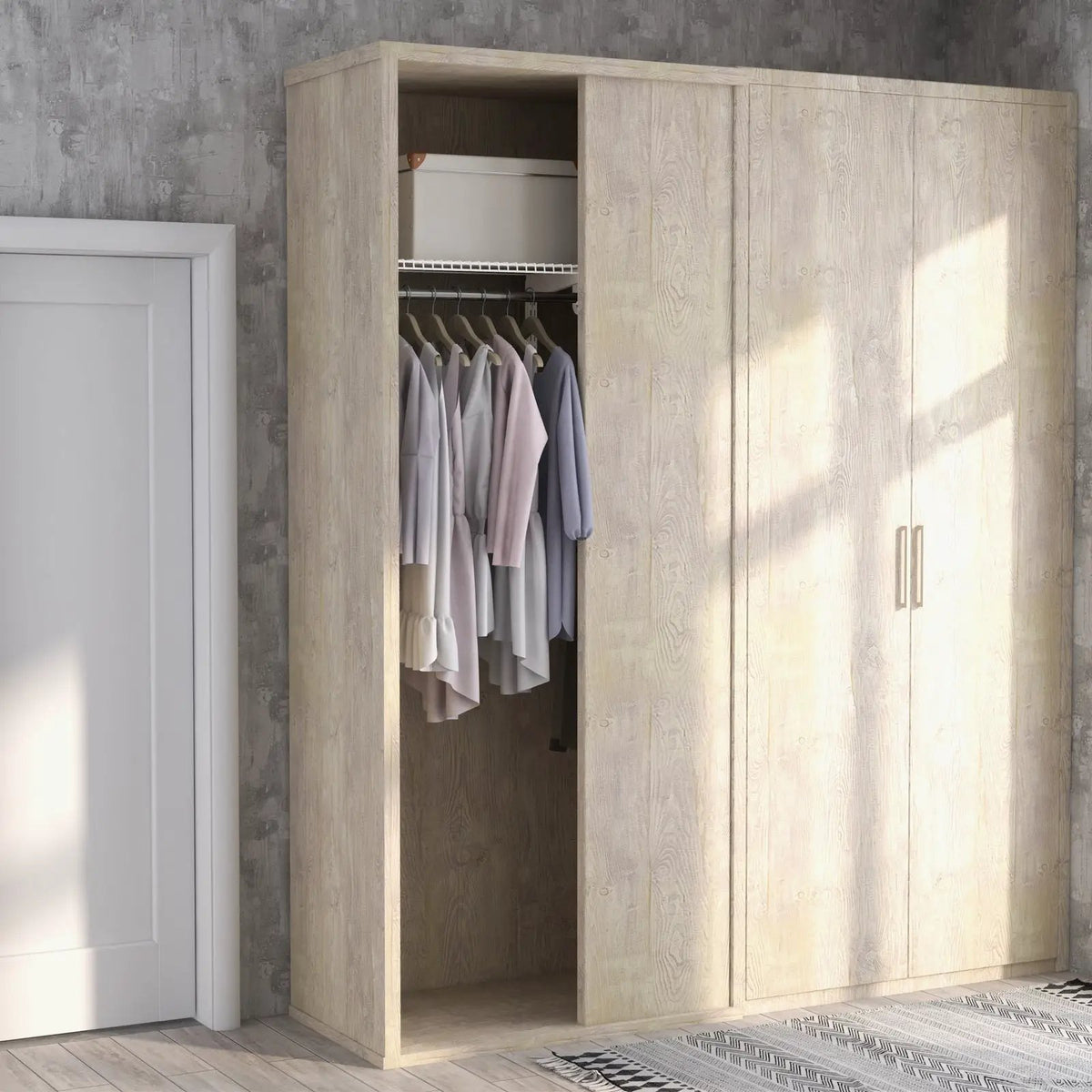 Adjustable Closet Organizer Kit with Shelves and Hanging Rods for 4 to 6 Feet