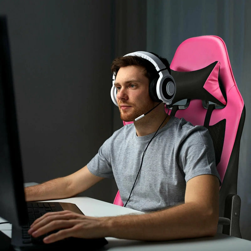 PU Leather Gaming Chair with USB Massage by DirectDeals