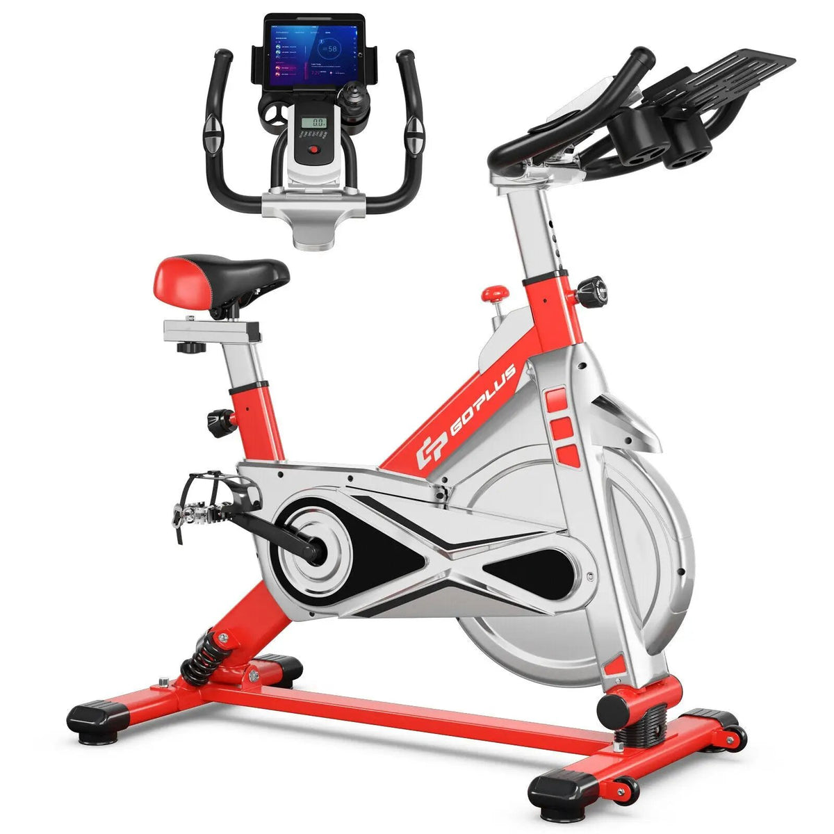 Stationary Silent Belt Adjustable Exercise Bike with Phone Holder and Electronic Display, photo 6 of 16