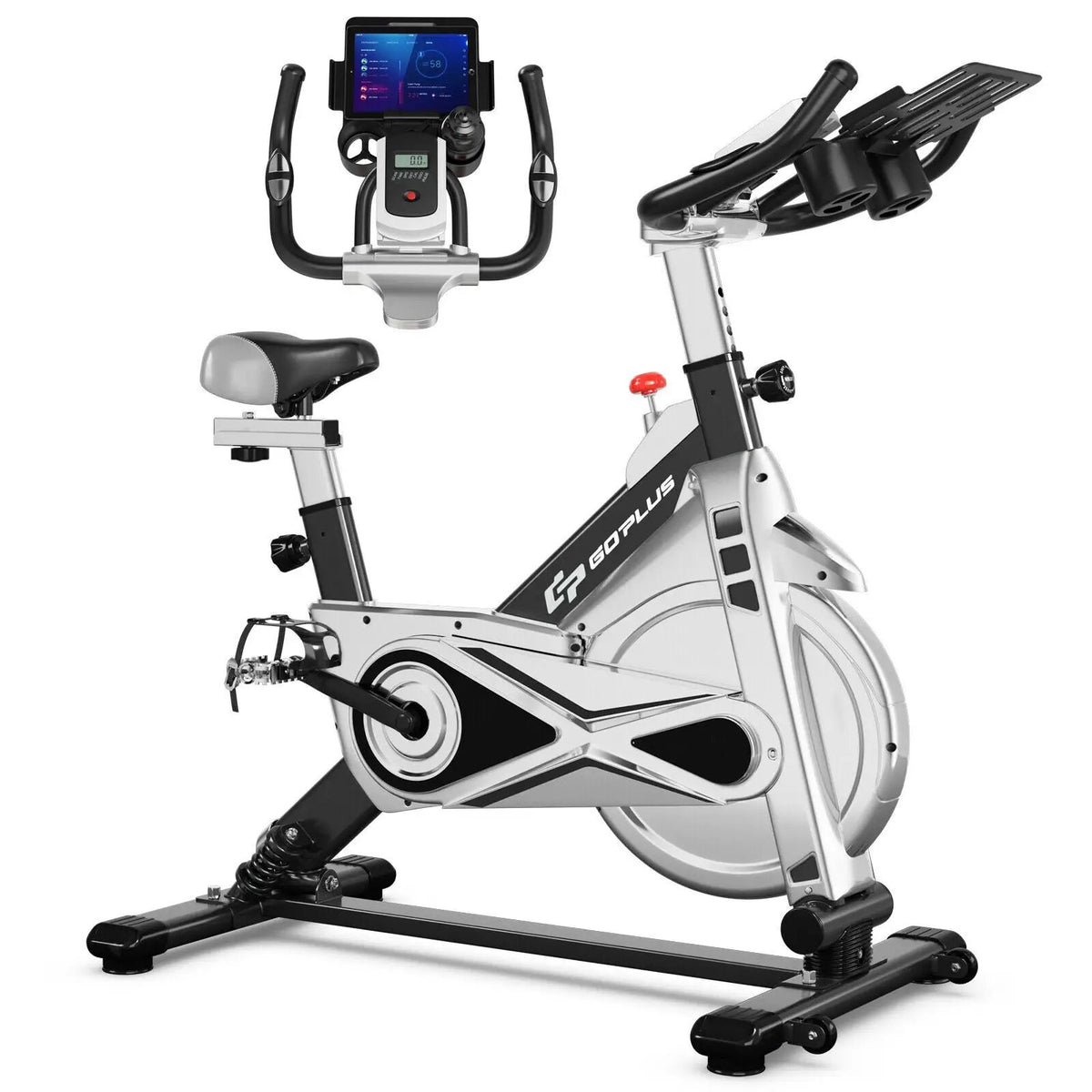 Stationary Silent Belt Adjustable Exercise Bike with Phone Holder and Electronic Display, photo 5 of 16