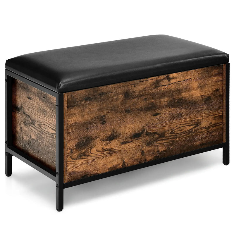 Entryway Flip Top Ottoman Stool with Padded Seat by DirectDeals