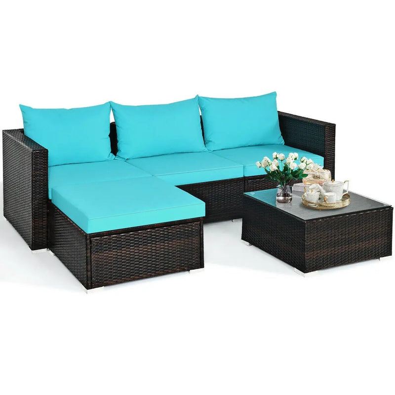 5 Pieces Patio Rattan by DirectDeals