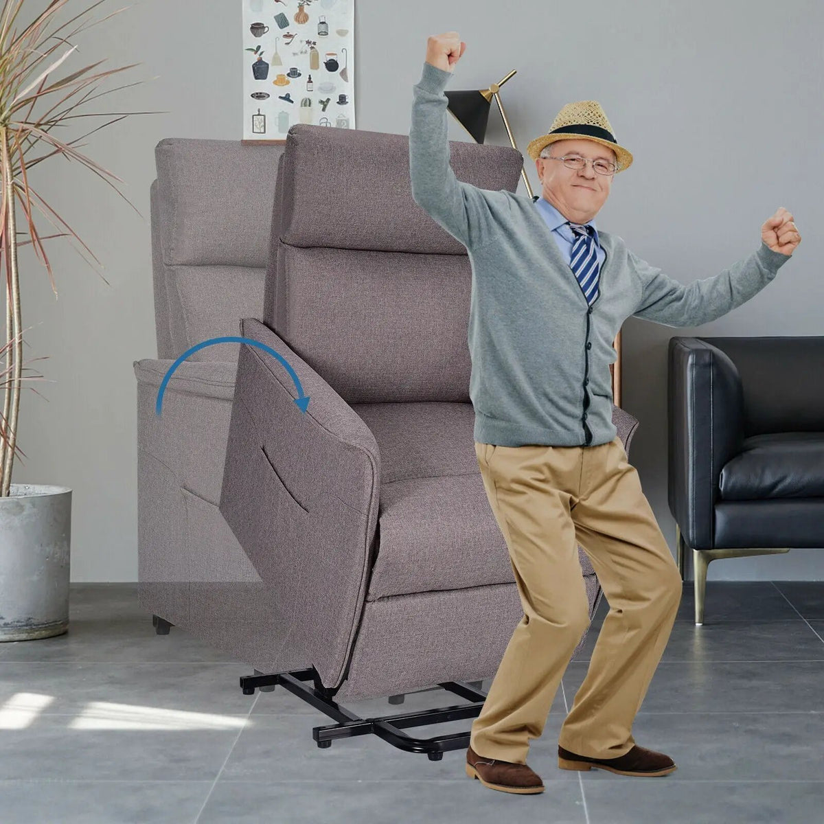 Power Lift Massage Recliner Chair for Elderly with Heavy Padded Cushion, photo 15 of 16