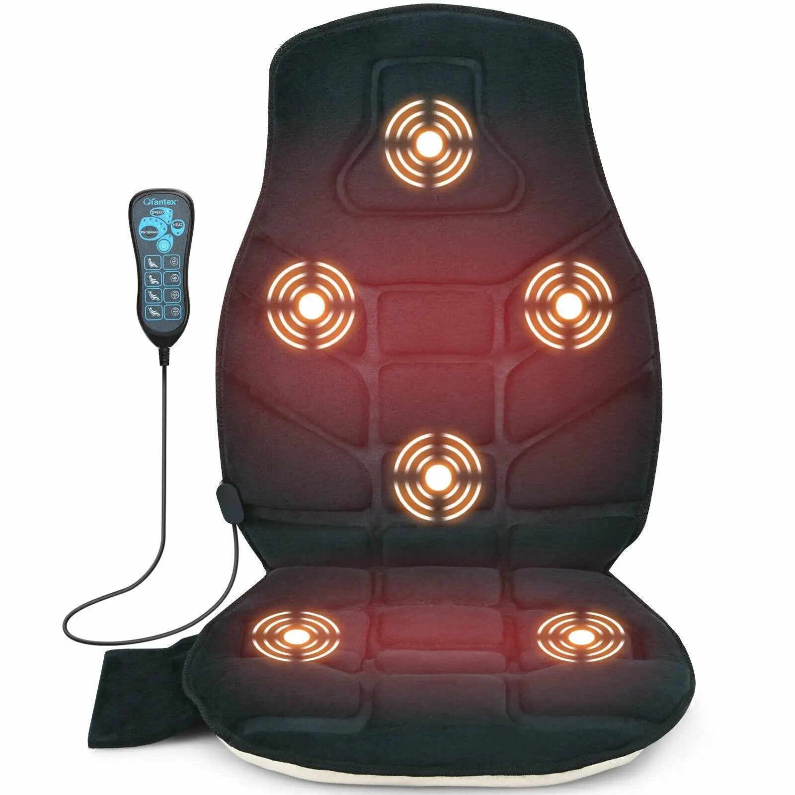 Seat Cushion Massager with Heat and 6 Vibration Motors for Home by DirectDeals