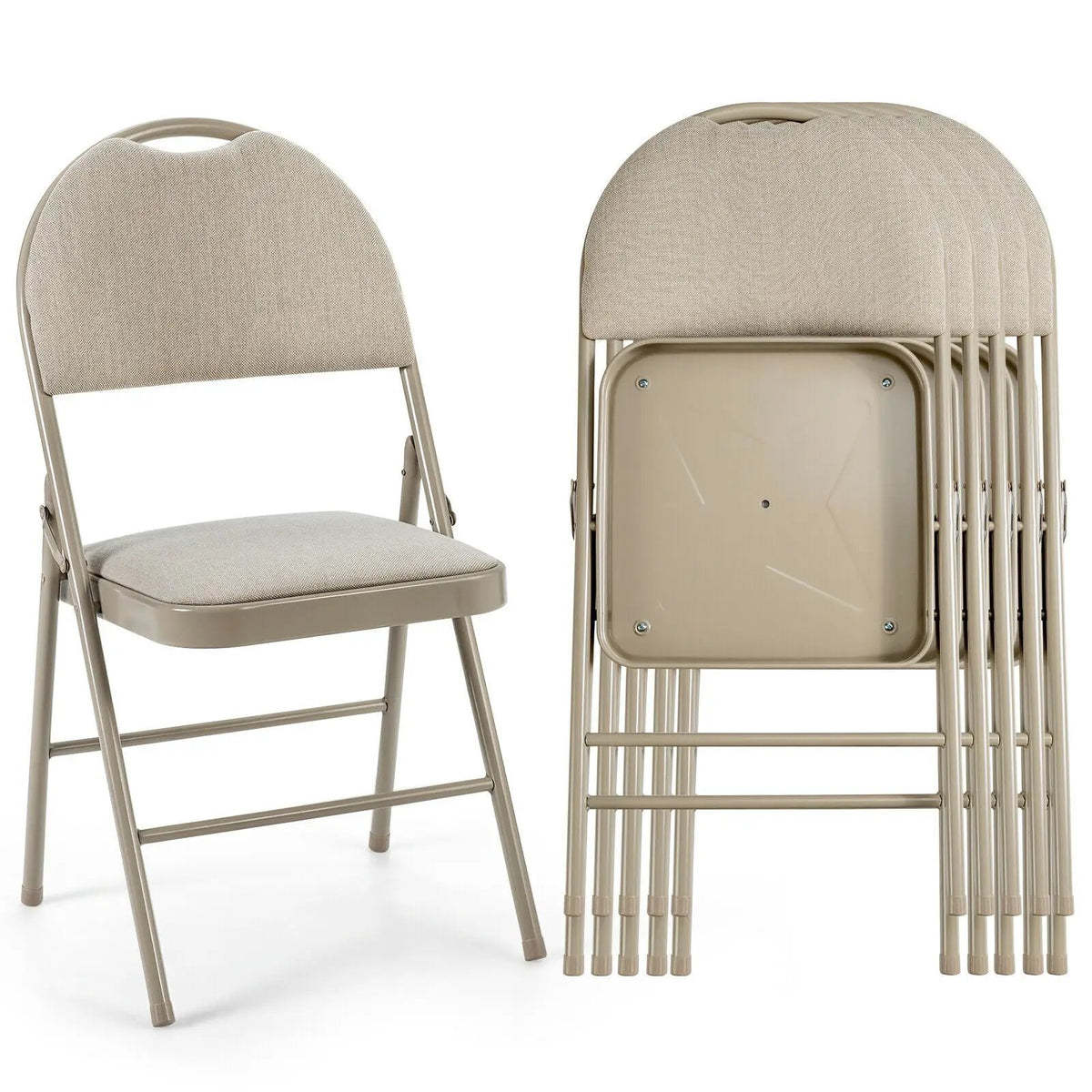 Set of 6 Folding Fabric Upholstered Metal Chairs, photo 9 of 16