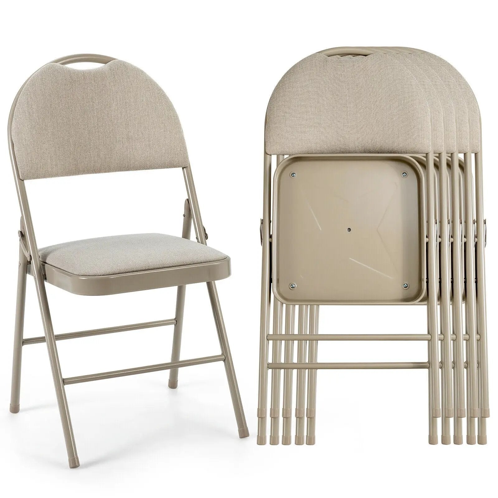 Set of 6 Folding Fabric Upholstered Metal Chairs by DirectDeals