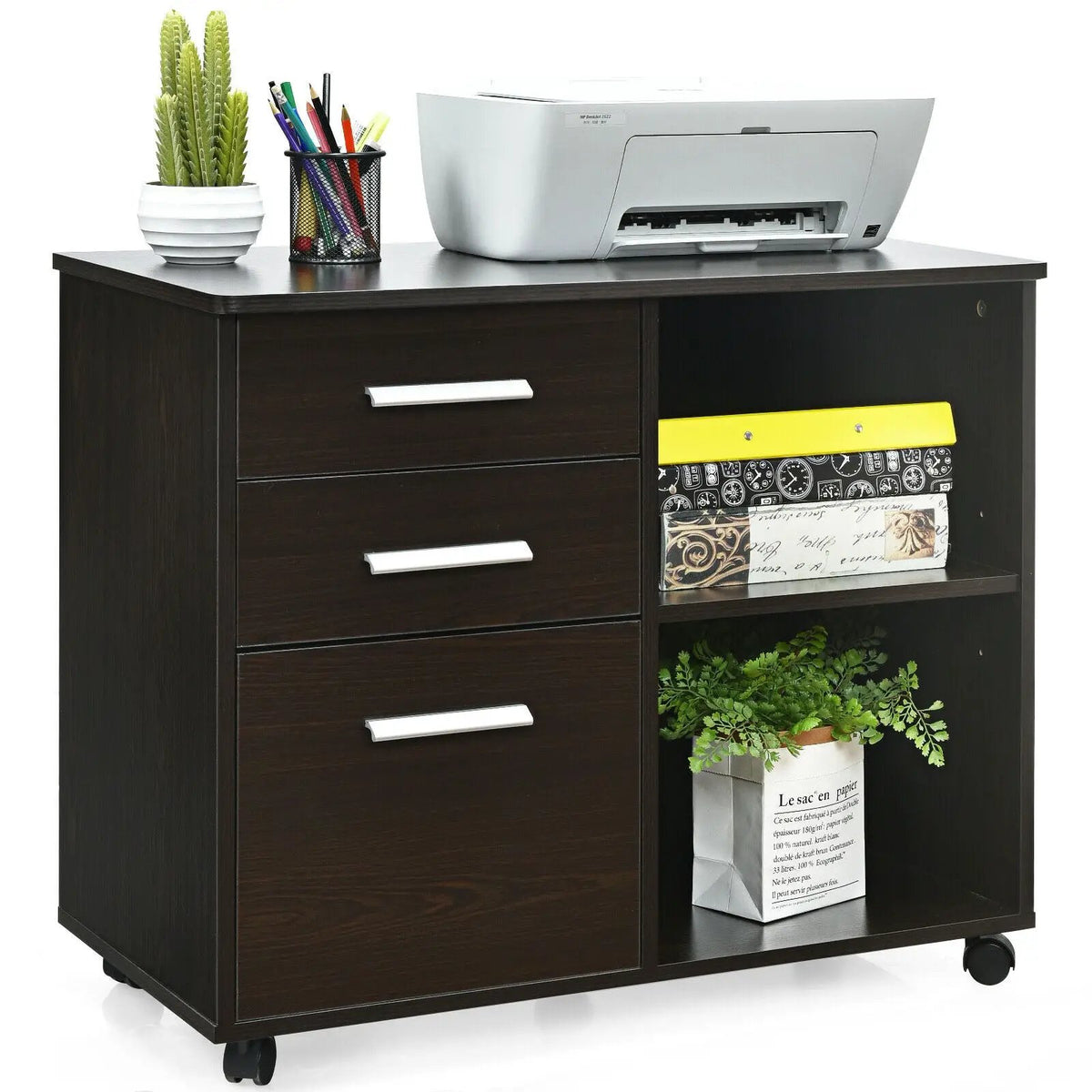 3-Drawer Mobile Lateral File Cabinet Printer Stand, photo 9 of 24