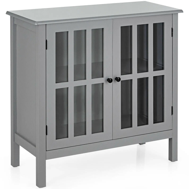 Glass Door Sideboard Console Storage Buffet Cabinet by DirectDeals