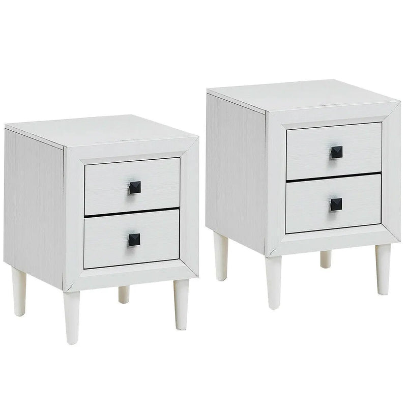 2PCS Nightstand W/2 Drawer Multipurpose by DirectDeals