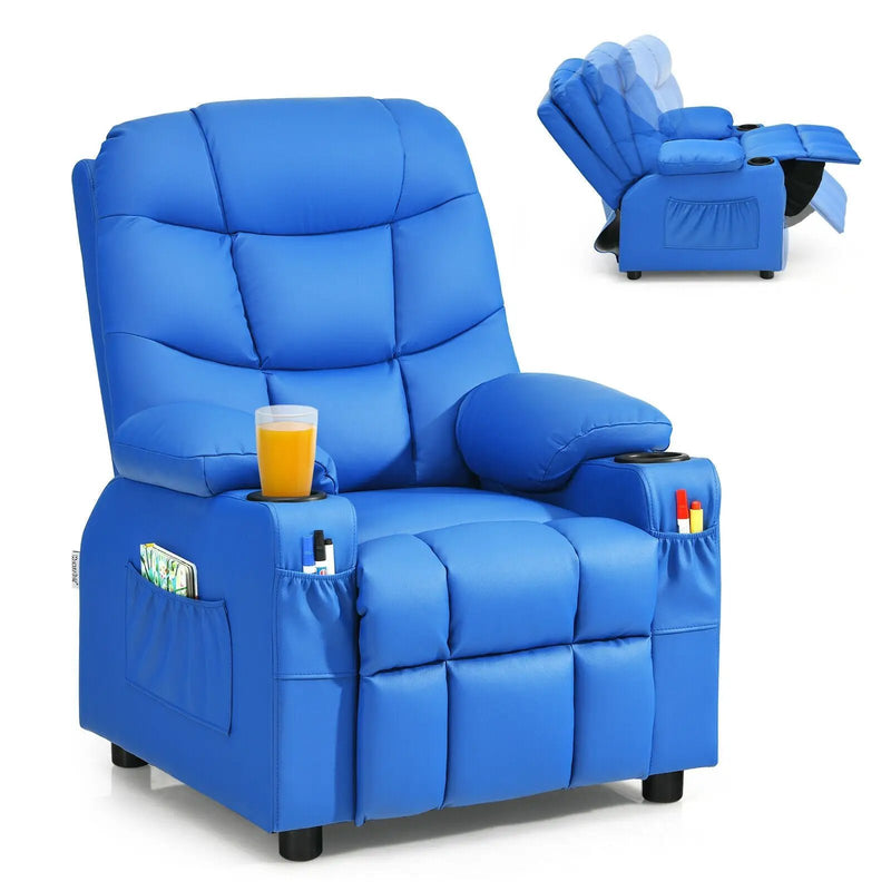 Kids Recliner Chair with Cup Holder and Footrest for Children by DirectDeals