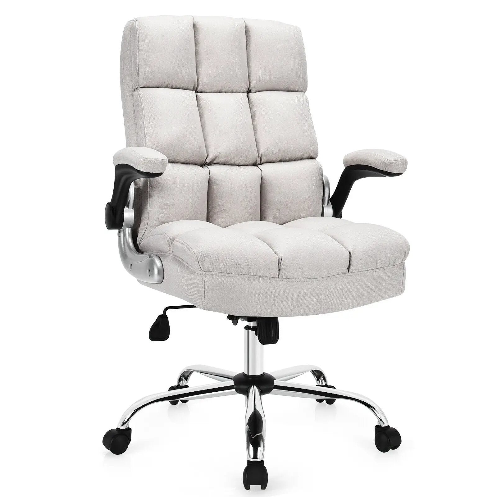 Adjustable Swivel Office Chair with High Back and Flip-up Arm for Home and Office by DirectDeals