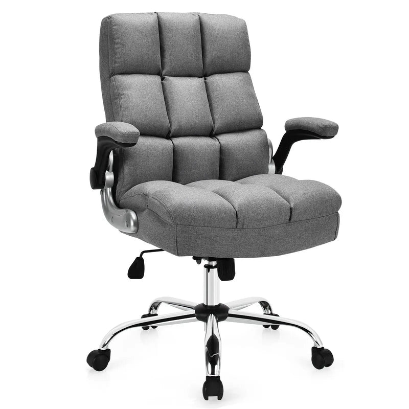 Adjustable Swivel Office Chair with High Back and Flip-up Arm for Home and Office by DirectDeals