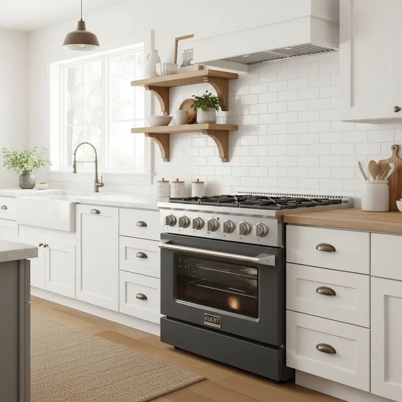Kucht 36” Pro-Style Kitchen Dual Fuel Range - KDF362-GR by Farmhouse Kitchen and Bath